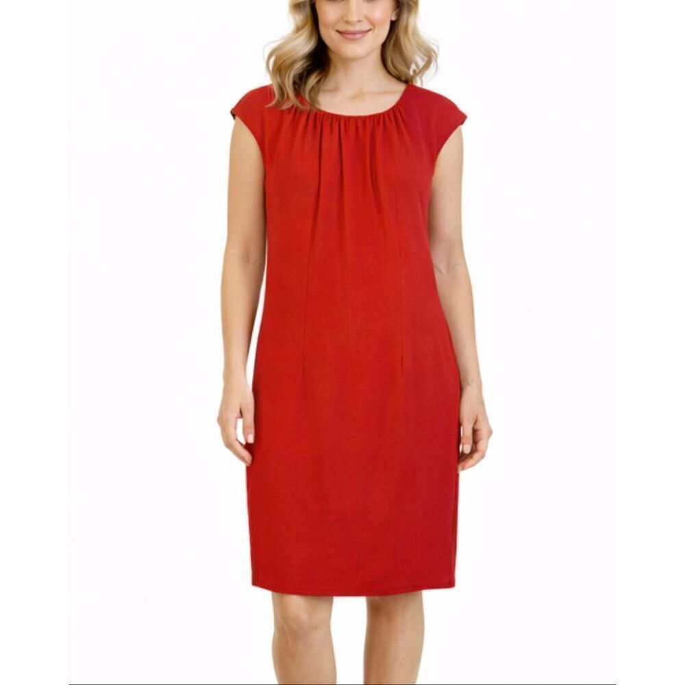 H&M NWT crepe bright orange sheath dress size 8